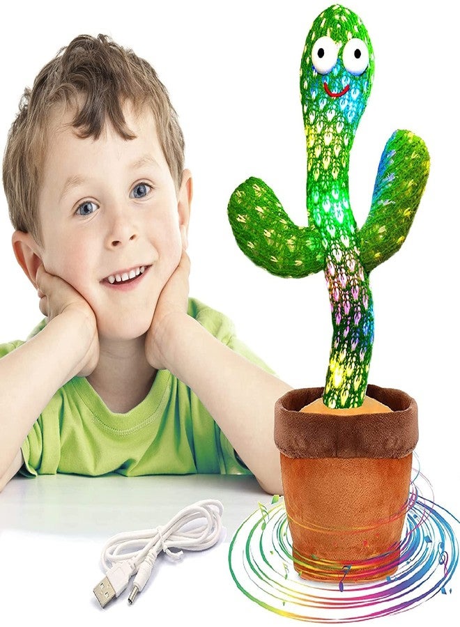 Aganta Talking Cactus Toy Dancing Cactus Toy for Babies Voice Repeat Toys for Kids Entertainment Toys Cactus Plush Toy with Lights Moving Cactus Mimicry Toy - Image 1